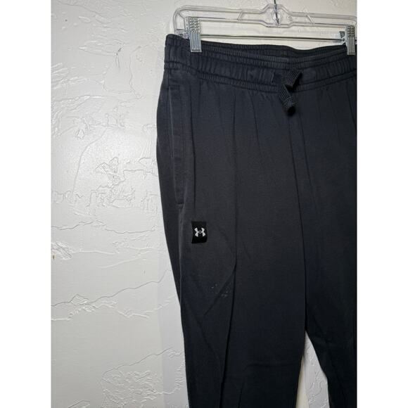 Under armour black fleece jogger sweatpants mens medium lounge workout sporty - Picture 2 of 6